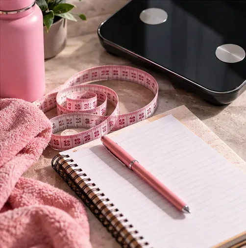 A person reflecting at a kitchen table with a journal and meal, representing the personal nature of treatment journeys.