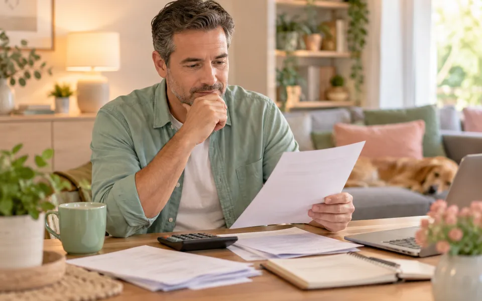 A man reviewing bills, representing reasons people stop treatment.