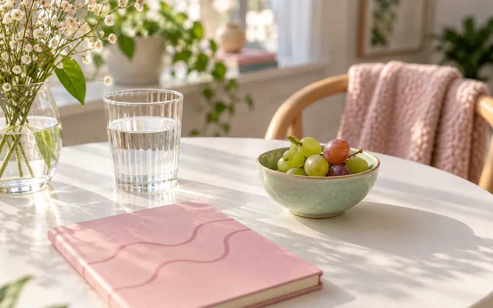 A notebook with a wavy line, representing daily weight changes.