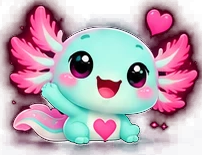 Pily, the GLPily axolotl mascot, waving